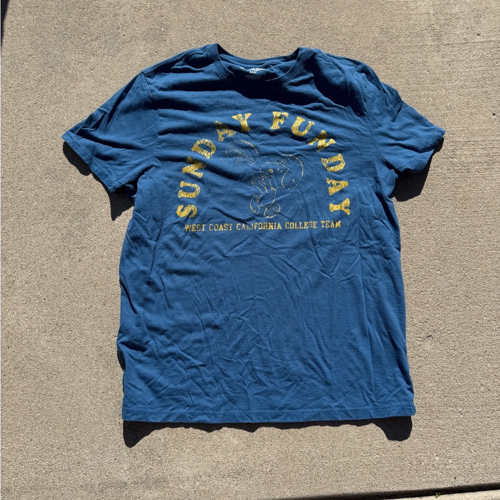 Blue Snoopy Peanuts Graphic T-Shirt
